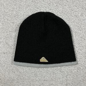 Vintage Quiksilver Beanie Mens Black Acrylic Ski Winter Stretch Knit Surf Skate